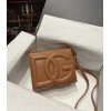 DG calfskin logo brown crossbody bag