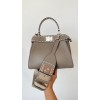 Fendi Peekaboo Iconic mini grey leather bag