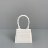 Jacquemus mini tote bag white leather 12cm