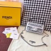 Fendi Silver PVC Transparent Sequin Mini Baguette Bag