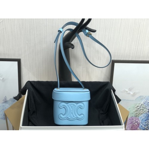 Celine Box Triomphe Blue Bag