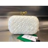 Bottega Veneta White Knot Foulard Intrecciato Clutch