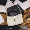 YSL LE 5 À 7 HOBO BAG IN WHITE SMOOTH LEATHER