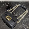 Fendi Baguette chain black leather bag 19cm 8BR783