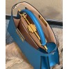 Peekaboo ISeeU Medium Blue leather bag