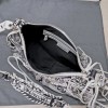 Balenciaga Le Cagole white graffiti shoulder bag