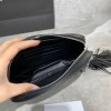 YSL Black Small Quilted Silver Leather Lou Camera Bag