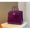 Hermes birkin purple crocodile 25cm