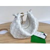 Bottega Veneta Turn Medium White Intrecciato Leather Bag