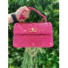 VALENTINO GARAVANI Crystal-embellished Roman stud pink shoulder bag