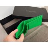 Bottega Veneta woven green leather wallet