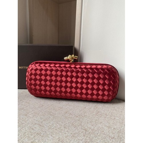 Bottega Veneta Red Knot Clutch Bag