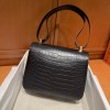 Hermes Constance 24 Crocodile Black Gold Bag