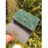 VALENTINO GARAVANI Crystal-embellished Roman stud green shoulder bag