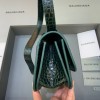 Balenciaga Gossip Small Green Crocodile Bag