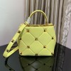 Valentino small Roman Stud Yellow Nappa Leather Bag