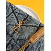 YSL LOULOU PUFFER Denim Leather Gold Harware 29cm
