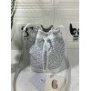 Goyard bucket white leather bag