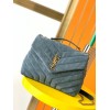 YSL Loulou Bag Y-Quilted small blue suede bag