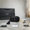 YSL Black Small Quilted Gold Lou Camera Bag