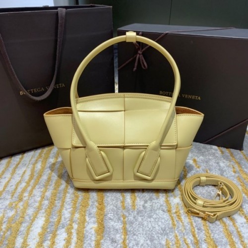 Bottega Veneta Arco Mini Yellow Leather Tote Bag