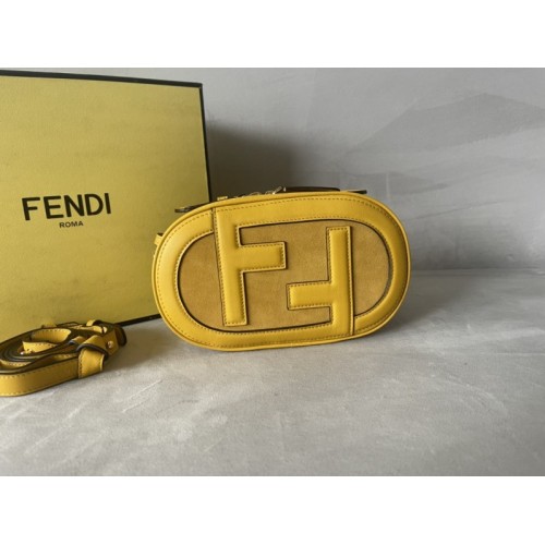 Fendi Yellow O'lock Mini Leather Camera Bag