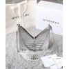GIVENCHY Black Small Cut Out Chain Silver Bag