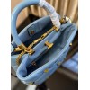 Valentino small Roman Stud Light Blue Nappa Leather Bag