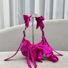 Balenciaga Le Cagole Pink Velvet Bag