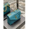 YSL Loulou small quilted blue leather shoulder bag
