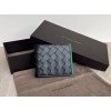 Bottega Veneta woven black green leather wallet