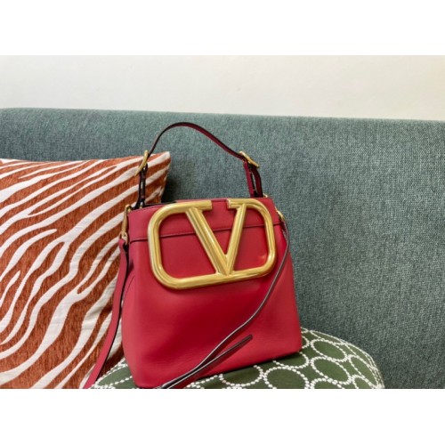 Valentino V logo bucket red 20cm