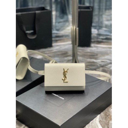 YSL White Belt bag