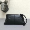 Bottega Veneta fold-over envelope clutch black