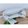 Bottega Veneta Mini Jodie Chain Hobo White Woven Bag