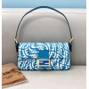 Fendi BAGUETTE 1997 Blue glazed canvas bag