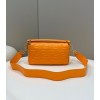 Fendi Baguette orange leather bag 26cm