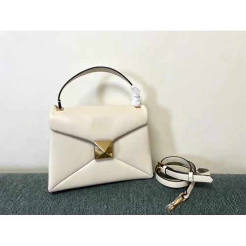 Valentino Garavani One Stud white tote bag