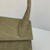 Jacquemus tote bag green leather 18cm