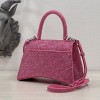 Balenciaga Hourglass S Rhinestone Pink Bag