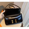 Hermes Shiny Crocodile Constance Black Bag