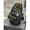 YSL Saint Laurent Joe drawstring quilted black backpack