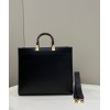 FENDI Fendace Baguette large black leather bag