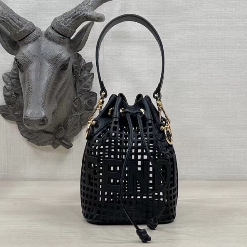 Fendi MON TRESOR net black leather bag