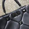 VALENTINO GARAVANI Black Roman Stud Handle Bag