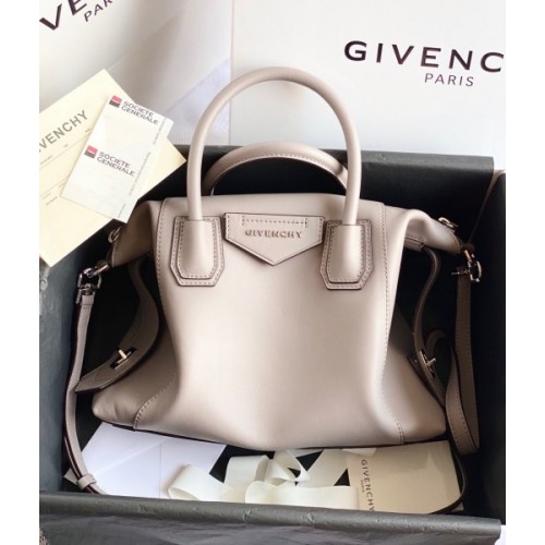 Givency Small Antigona Soft Bag In Gray Leather