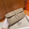Hermes Gray Swift Jige Elan Clutch