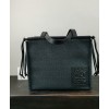 Loewe Cushion Tote Anagram calfskin black small bag