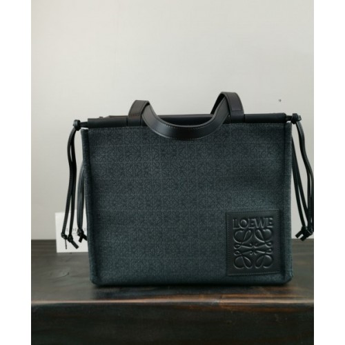 Loewe Cushion Tote Anagram calfskin black small bag