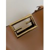 Fendi Way small leather tote brown